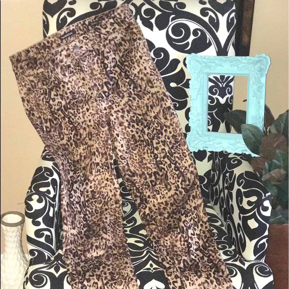 Needle & Cloth Leopard Print Skinny Ankle Pants